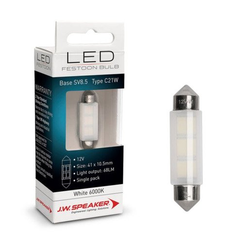 JW Speaker LED Festoon (41x10.5) Festoon 12V 6000K 68lm (Each)