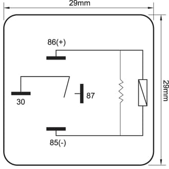 Britax Mini Relay 12V 80A 4 Pin N/O Contacts SPST 9.5mm Resistor Protected