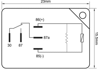 Britax Micro Relay 12V 25/30A 5 Pin Change Over SPDT Resistor Protected