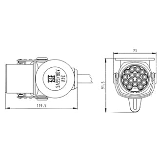 Trailer Plug 15 Pin 24V Internal Screw Terminals